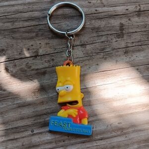 Vintage 2003 The Simpsons Bart Simpson "Feast your Eyes, Man" Keychain